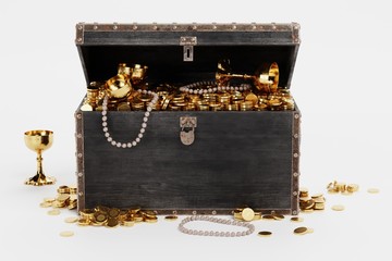 Realistic 3D Render of Treasure Chest