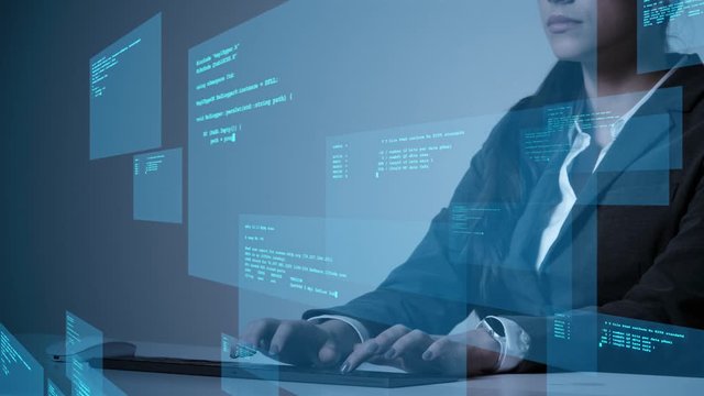 Computer programmer concept. System engineer. Network security.