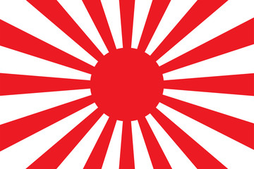 Obraz premium Japanese imperial flag Vector isolated design illustration. Abstract japanese imperial vector flag . Sunshine vector background. Vintage sunburst.