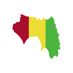 Obraz premium Guinea Flag country of Africa, African map illustration, vector isolated on white background