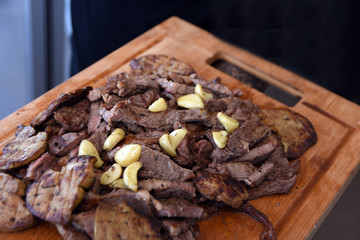 steak beef cooking fire grill bbq Entrecote on wood