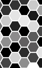 White honeycomb with a gradient color. Isometric geometry. 3D illustration