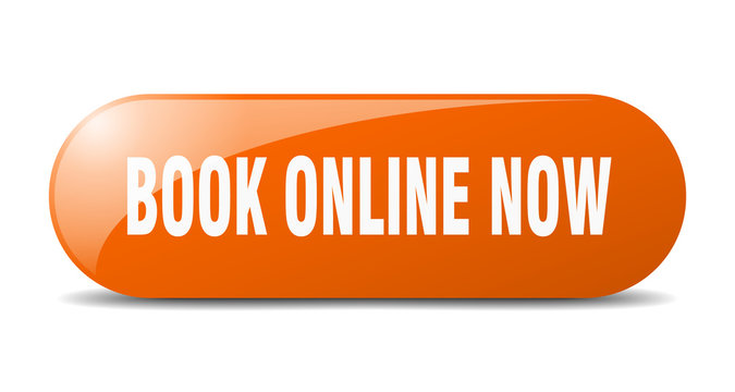 book online now button. book online now sign. key. push button.