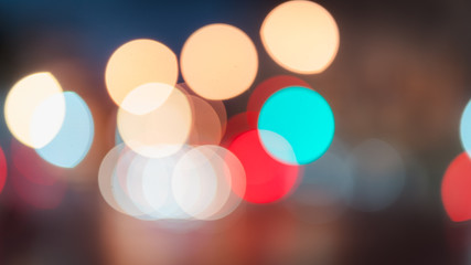Abstract bokeh lights defocused on black background