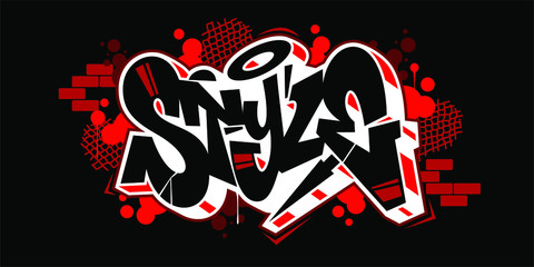 Hiphop Graffiti Style Word Style Vector Typography Illustration