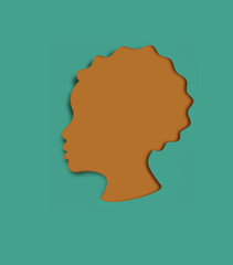 african girl face profile cut out paper. tolerance. vector illustartion