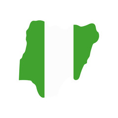 Nigeria Flag country of Africa, African map illustration, vector isolated on white background