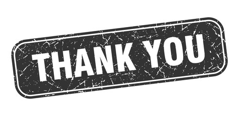 thank you stamp. thank you square grungy black sign. © Aquir