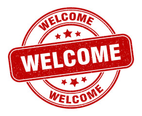 welcome stamp. welcome label. round grunge sign