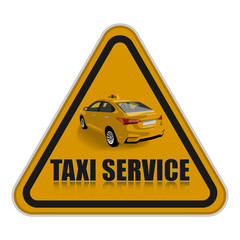 Orange taxi service icon. Taxi icon.