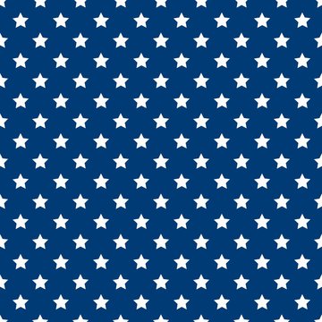 American patriotic seamless pattern white stars on red background