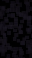 Black abstract background. Backdrop with grey squares. Vertical orientation. 3D illustration