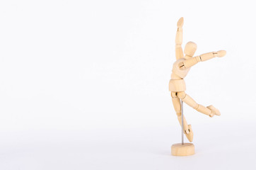 The various poses of wooden mannequin