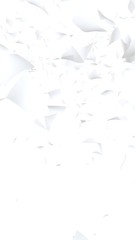 Flying sheets of paper isolated on white background. Abstract money is flying in the air. Vertical orientation. 3D illustration