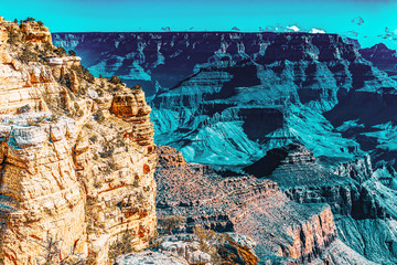 Amazing natural geological formation - Grand Canyon in Arizona, Southern Rim.