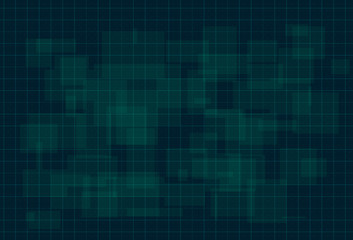 HUD dark green background with thin grid and dots. Design for science theme, artifical intelligence, neural network and hi-tech. Vector