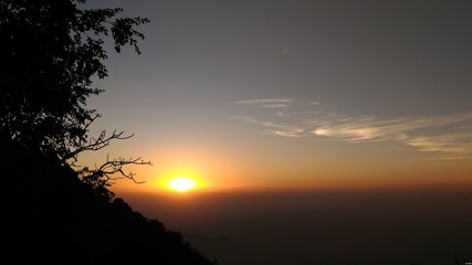 sunset over the mountains