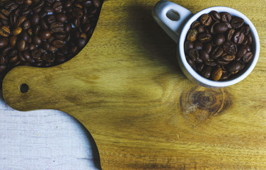 coffee, cup, and wooden board