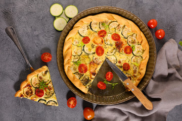 tomato and courgette quiche