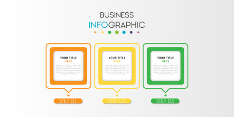 Business infographic element with options, steps, number vector template design