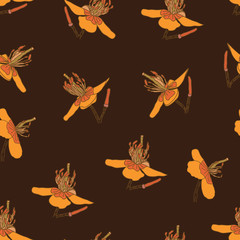 Brown Orange Seamless Pattern Design