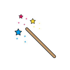 Magic wand cartoon isolated vector illustration in color flat.