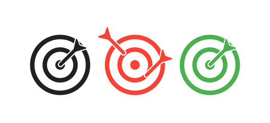 Target symbol, vector logo illustration. Simple busines arrow concept in flat.