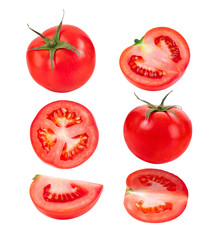 tomato on white background full depth of field