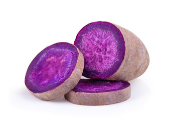 purple yams on isolated white background