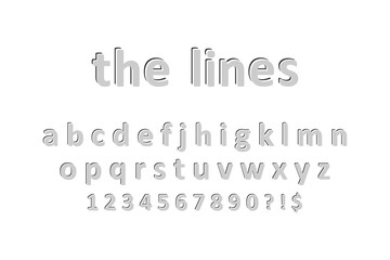 Abstract font line for print design. Vector modern minimal alphabet in flat.