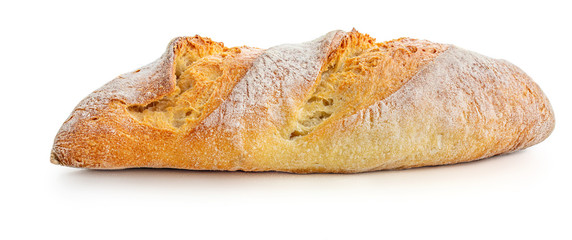 Sliced bread isolated on a white background. Bread baguette  Top view. Food concept.