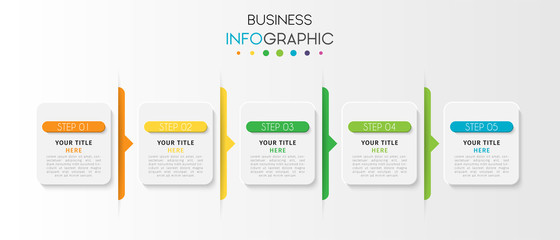 Business infographic element with options, steps, number vector template design