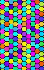Honeycomb many color, multicolored. Isometric geometry. 3D illustration