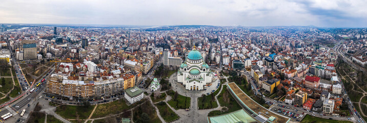 Wide panorama of Belgrad from the Sky