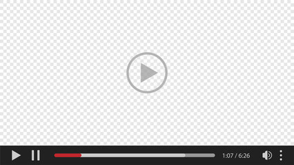 Web window player screen mockup. Vector interface template illustration. © iProPav