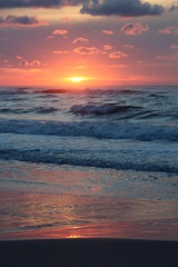 Fototapeta na wymiar Sunset at the beach on Terschelling, the Netherlands.