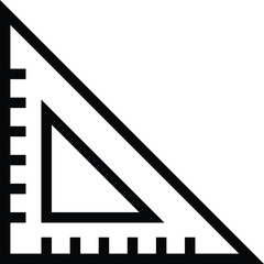 ruler icon outline isolated vector illustration