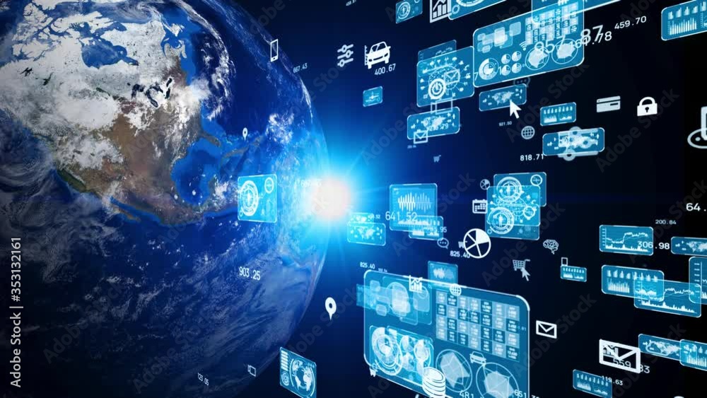 Fototapete global communication network concept. gui (graphical user interface). elements of this image furnish