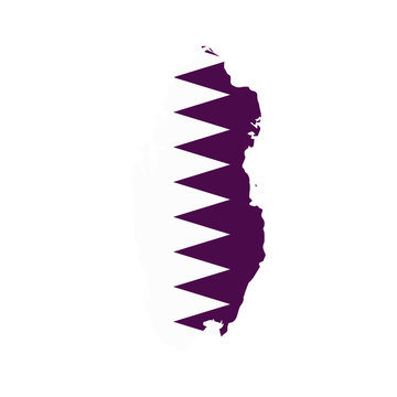 Qatar Flag country of Asia, Asian map illustration, vector isolated on white background
