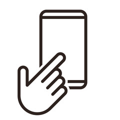Hand pointer and iPhone icon - 353133104