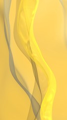 Abstract gold background. Beautiful backdrop with yellow waves. Vertical orientation. 3D illustration