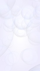 Abstract white background. Backdrop with light transparent bubbles. Vertical orientation. 3D illustration