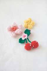 Fototapeta na wymiar Crochet flowers