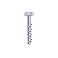 Realistic metal screw bolt with realistic steel texture