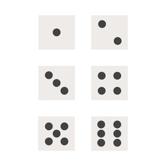 set dice on white background. Isolated vector sign