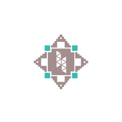 Obraz premium N rectangle cross logo and vector icon