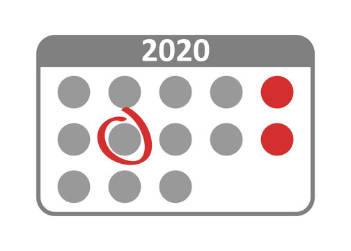 Vector icon, wall calendar in flat style. Important date concept.