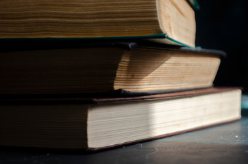 stack of old books