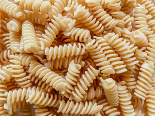 Closeup of raw pasta. Food photography.
