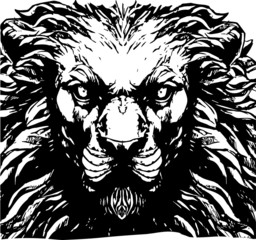 Hand drawn wild animal. Lion. Vector isolated on a transparent background